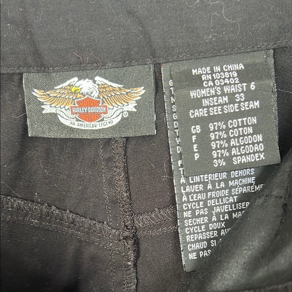 Harley-Davidson Black and Silver Straight Leg Pants - Picture 5 of 6